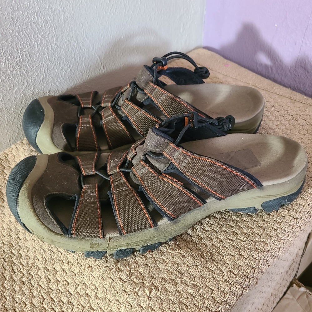 KEEN Newport Ormond Slide Sandals Mens 11.5 Brown Waterproof Hiking Outdoor Lug
